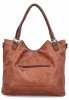 Torebka Damska Shopper Bag XL firmy Hernan HB0337 Ciemno Ruda